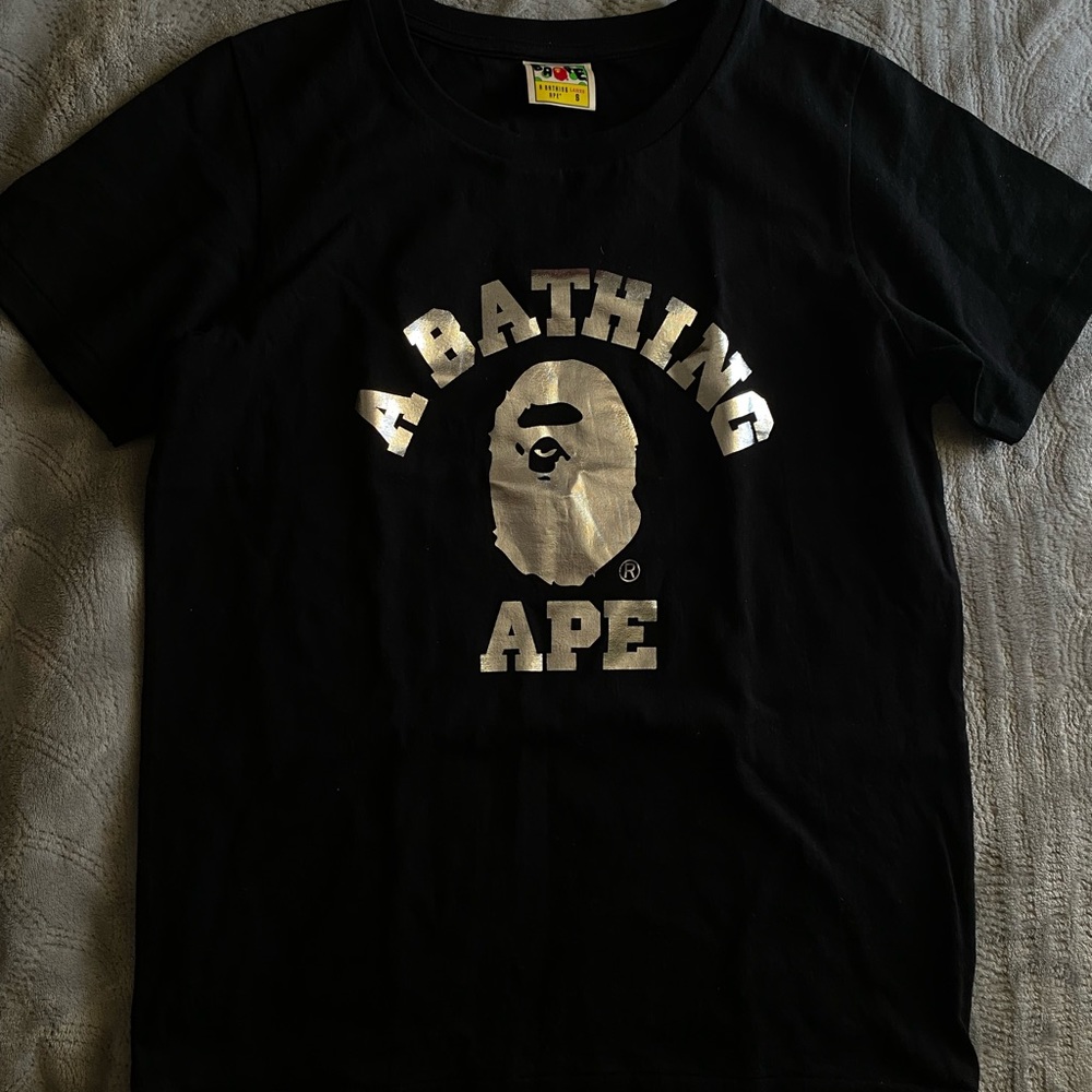 Bape T-shirt Silver Foil Print